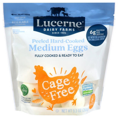 Lucerne Farms Eggs Hard Cooked Peeled Medium 6 Count - 9 Oz