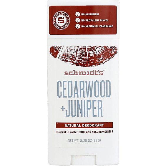 Schmidts Natural Deodorant Cedarwood Juniper - 3.25 Oz