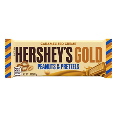 Hershey's Gold, Peanuts and Pretzels Candy Bar, 1.4 Oz 