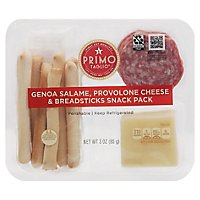 Primo Taglio Snack Pack Salami Genoa Cheese Provolone And Breadstick - 3 Oz