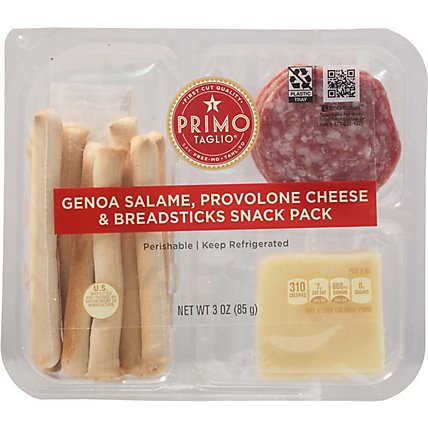 Primo Taglio Snack Pack Salami Genoa Cheese Provolone And Breadstick - 3 Oz - Image 2