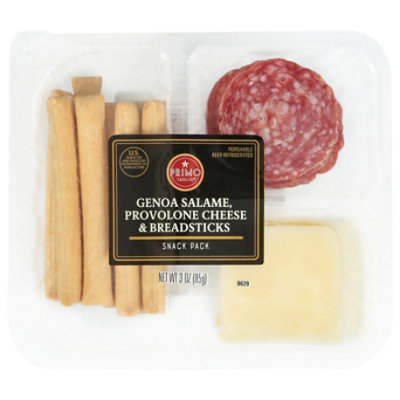 Primo Taglio Snack Pack Salami Genoa Cheese Provolone And Breadstick - 3 Oz - Image 1