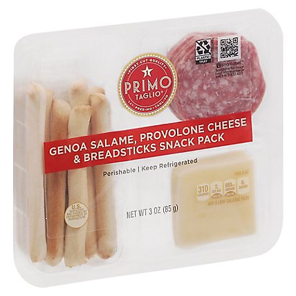 Primo Taglio Snack Pack Salami Genoa Cheese Provolone And Breadstick - 3 Oz - Image 1