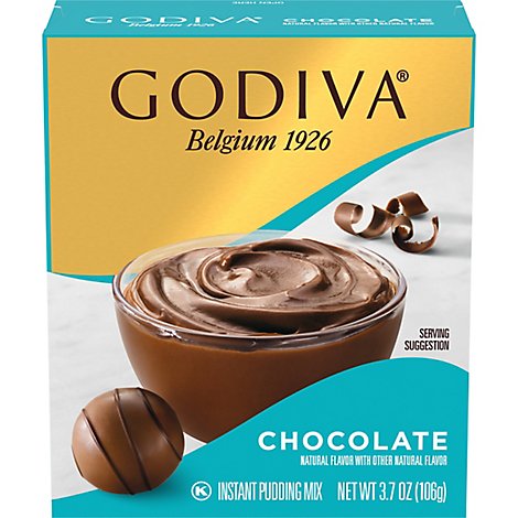 Godiva Instant Pudding Mix Chocolate Pudding Box - 3.7 Oz