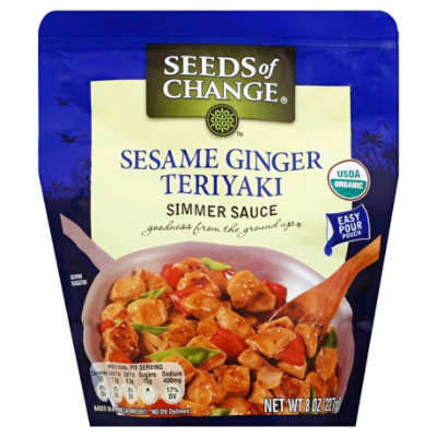 Seeds Of Change Simmer Sauce Sesame Ginger Teriyaki Pouch - 8 Oz