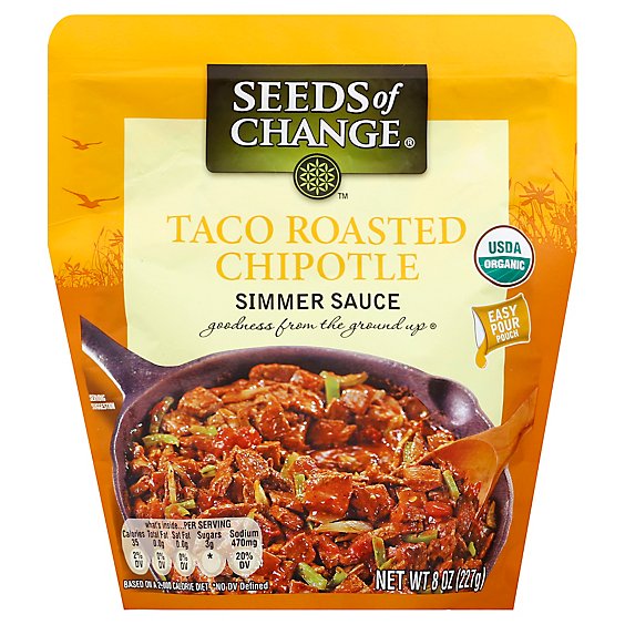 Seeds Of Change Simmer Sauce Taco Roasted Chipotle Pouch - 8 Oz