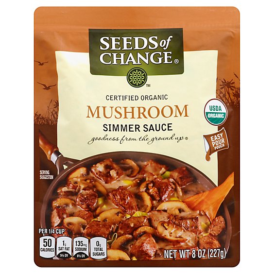 Seeds Of Change Simmer Sauce Certified Organic Mushroom Pouch - 8 Oz