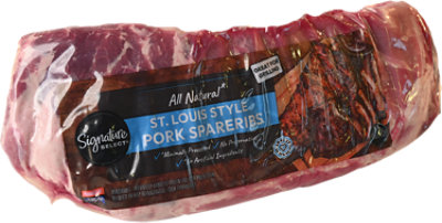 Signature SELECT Pork Spareribs Dry Rub Gluten Free St Louis Style Kansas City Bbq - 3.5 Lb - Image 1