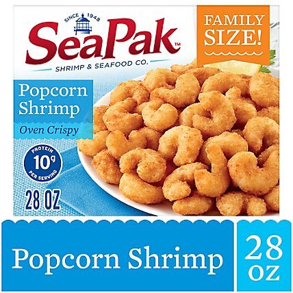 SeaPak Shrimp & Seafood Co. Shrimp Popcorn Oven Crispy Family Size - 28 Oz - Image 1