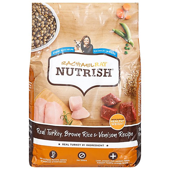 Rachael Ray Nutrish Food for Dogs Super Premium Turkey Brown Rice & Venison Recipe Bag - 5.5 Lb