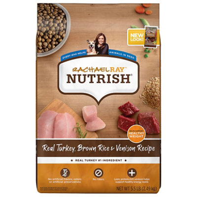 Rachael Ray Nutrish Food for Dogs Super Premium Turkey Brown Rice & Venison Recipe Bag - 5.5 Lb - Image 1