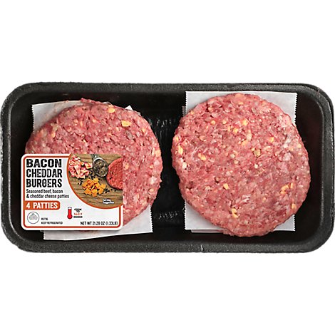 Meat Counter Beef Ground Beef Burger Bacon Cheddar - 1.33 Lb