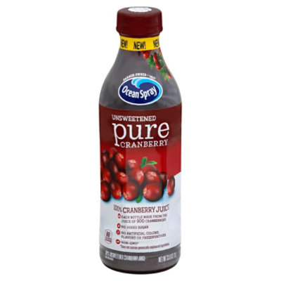 Ocean Spray Juice 100% Pure Cranberry Unsweetened - 33.8 Fl. Oz. - Randalls