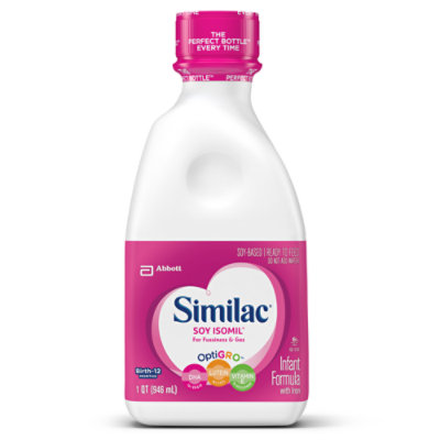 Similac Soy Isomil Infant Formula For Fussiness and Gas With Iron Ready To Feed - 32 Fl. Oz.