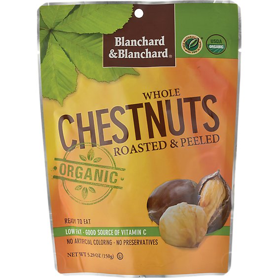 Blanchard & Blanchard Organic Chestnuts Whole Roasted & Peeled Pouch - 5.29 Oz