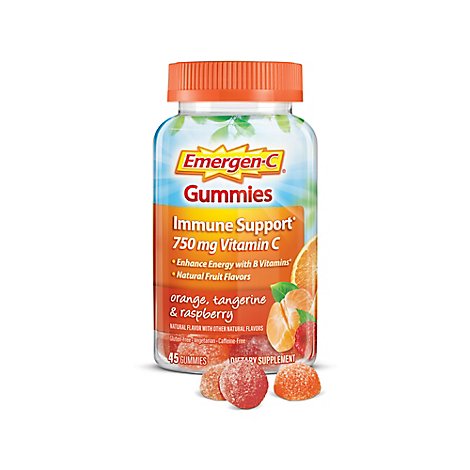Emergen-C Dietary Supplement Orange Tangerine & Raspberry 500 mg - 45 Count