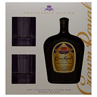 Crown Royal Whisky Blended Canadian 80 Proof Fine De Luxe With 2 Glasses - 750 Ml