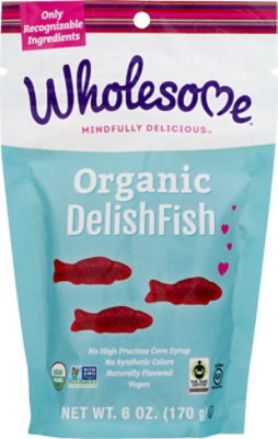 Wholesome Candy Delish Fish Org - 6 Oz - Image 1