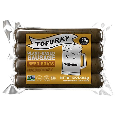 Tofurky Beer Brats Meat Free Non Gmo Sausages - 14 Oz
