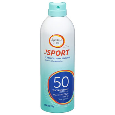 Signature Select/Care Sport Sunscreen Continuous Spray Water Resistant SPF 50 - 9.1 Oz - Image 1