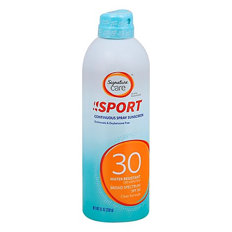 Signature Care Sport Sunscreen Continuous Spray Water Resistant SPF 30 - 9.1 Oz