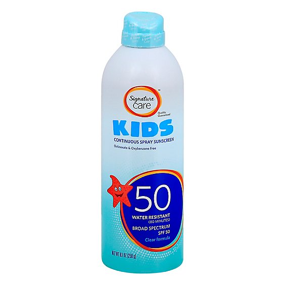 Signature Care Kids Sunscreen Continuous Spray Water Resistant SPF 50 - 9.1 Fl. Oz.