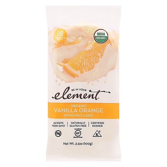 Element Rice Cakes Dipped Organic Vanilla Orange - 3.5 Oz