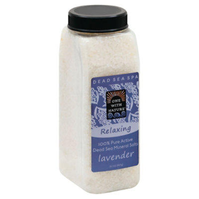 One With Nature Bath Salts Dead Sea Mineral Lavender Tangerine - 32 Oz - Image 1