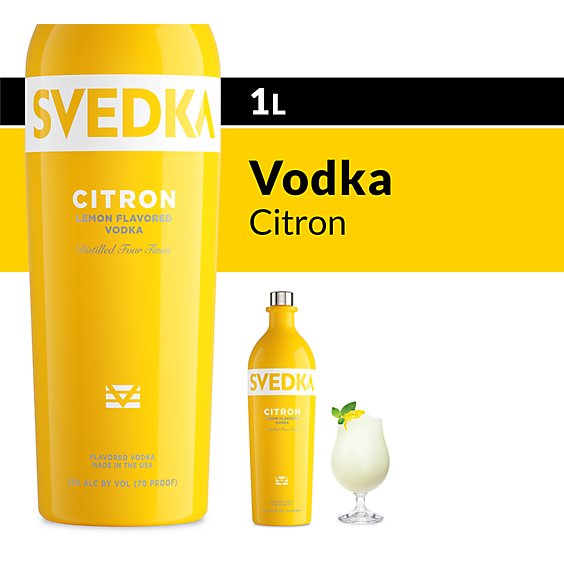 SVEDKA Citron Lemon Lime Flavored Vodka 70 Proof - 1 Liter