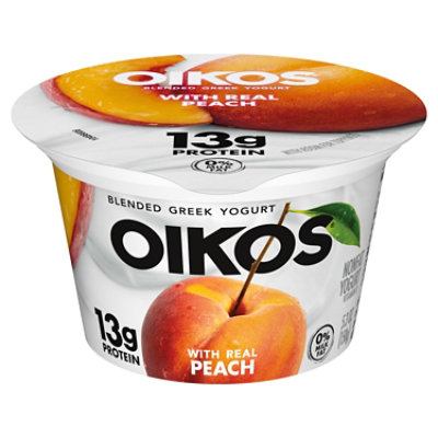 Oikos Blended Peach Greek Nonfat Yogurt - 5.3 Oz