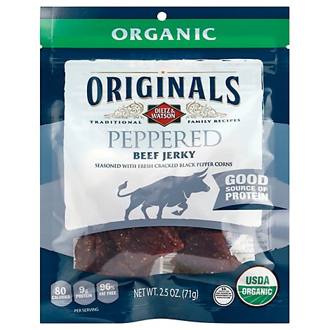 Dietz & Watson Originals Organic Peppered Beef Jerky - 2.5 Oz