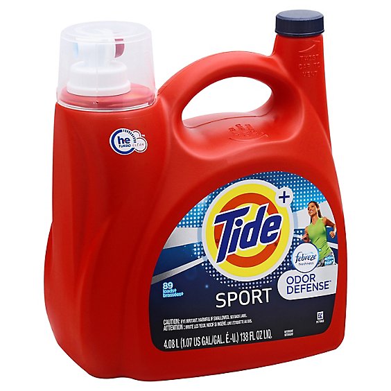 Tide Laundry Detergent Liquid Plus Febreze Odor Defense HE Turbo Clean Sport - 138 Fl. Oz.