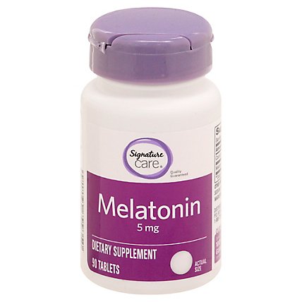 Signature Care Melatonin 5mg Dietary Supplement Tablet - 90 Count - Image 3