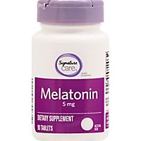 Signature Care Melatonin 5mg Dietary Supplement Tablet - 90 Count - Image 2