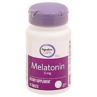 Signature Care Melatonin 5mg Dietary Supplement Tablet - 90 Count - Image 1