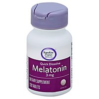 Signature Care Melatonin 3mg Quick Dissolve Dietary Supplement Tablet - 120 Count - Image 1