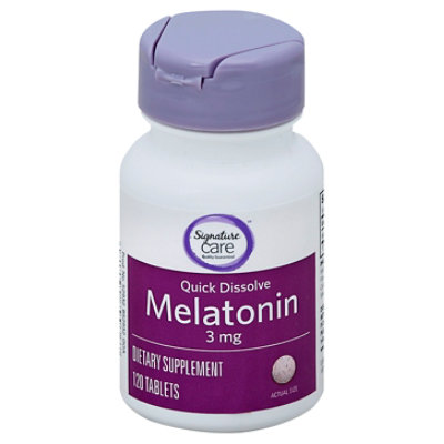 Signature Select/Care Melatonin 3mg Quick Dissolve Dietary Supplement Tablet - 120 Count