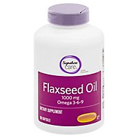 Signature Care Flaxseed Oil 1000mg Dietary Supplement Softgel - 180 Count - Image 3