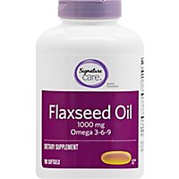 Signature Care Flaxseed Oil 1000mg Dietary Supplement Softgel - 180 Count - Image 2