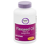 Signature Care Flaxseed Oil 1000mg Dietary Supplement Softgel - 180 Count
