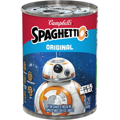 Campbells SpaghettiOs Pasta in Tomato and Cheese Sauce Fun Shapes Star Wars - 15.8 Oz