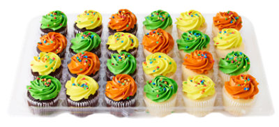 12 White 12 Chocolate Colored Whip Bettercreme Cupcakes - 24 Count - Image 1