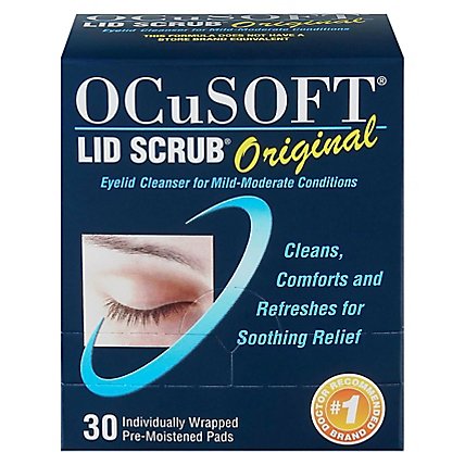 OCuSOFT Lid Scrub Eyelid Cleanser Pre-Moistened Pads Original - 30 Count - Image 3