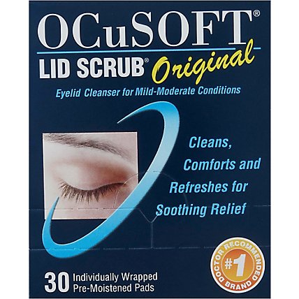 OCuSOFT Lid Scrub Eyelid Cleanser Pre-Moistened Pads Original - 30 Count - Image 2