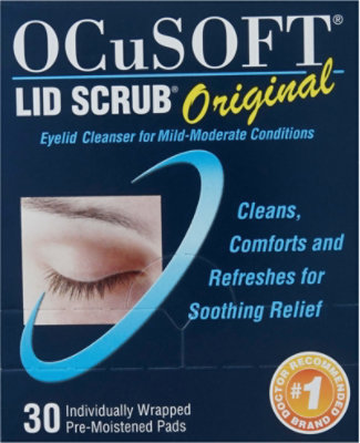 OCuSOFT Lid Scrub Eyelid Cleanser Pre-Moistened Pads Original - 30 Count - Image 2