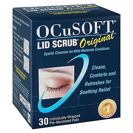 OCuSOFT Lid Scrub Eyelid Cleanser Pre-Moistened Pads Original - 30 Count - Image 1