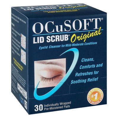 OCuSOFT Lid Scrub Eyelid Cleanser Pre-Moistened Pads Original - 30 Count - Image 1