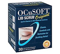 OCuSOFT Lid Scrub Eyelid Cleanser Pre-Moistened Pads Original - 30 Count