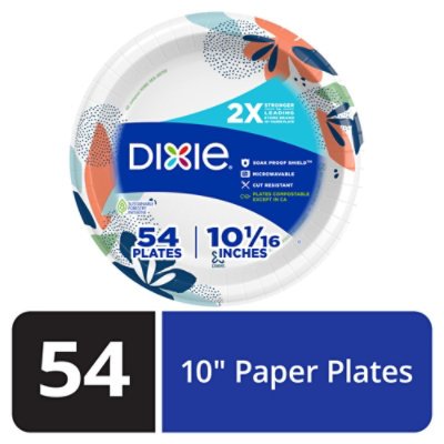 Dixie Everyday Paper Plates Printed 10 1/16 Inch - 54 Count - Image 2