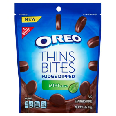 OREO Thin Bites Cookies Dipped Mint Crem - 6 Oz